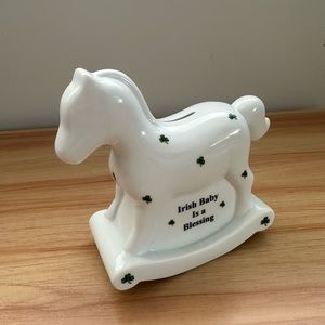 White China Rocking Horse Shamrock Bank